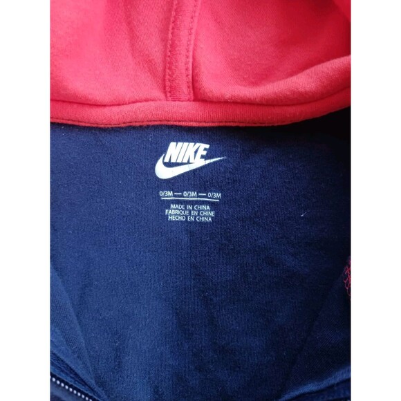 Nike Baby 0/3 Months Blue Orange Zip Up Hoodie and Pullon Shorts Set - Picture 3 of 4